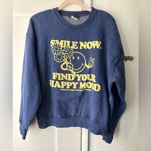 Zara Navy Sweatshirt with Sunny Yellow Design